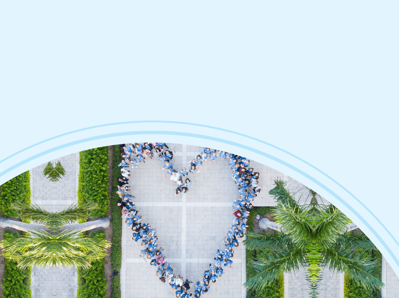 nearpod employees forming a heart- tablet width